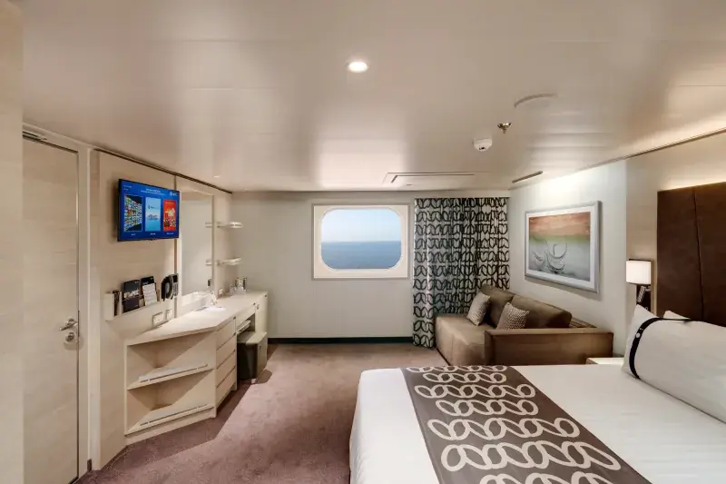 MSC Euribia premium dış kabin, pencere ve oturma köşesi