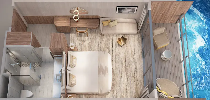 Celebrity Flora Sky Suite with Veranda yerleşimi (görselleştirme)