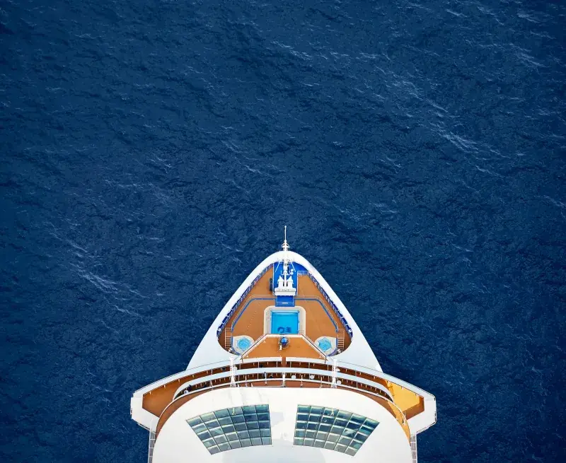 Majestic Princess'in pruvasının tam yukarıdan görünümü