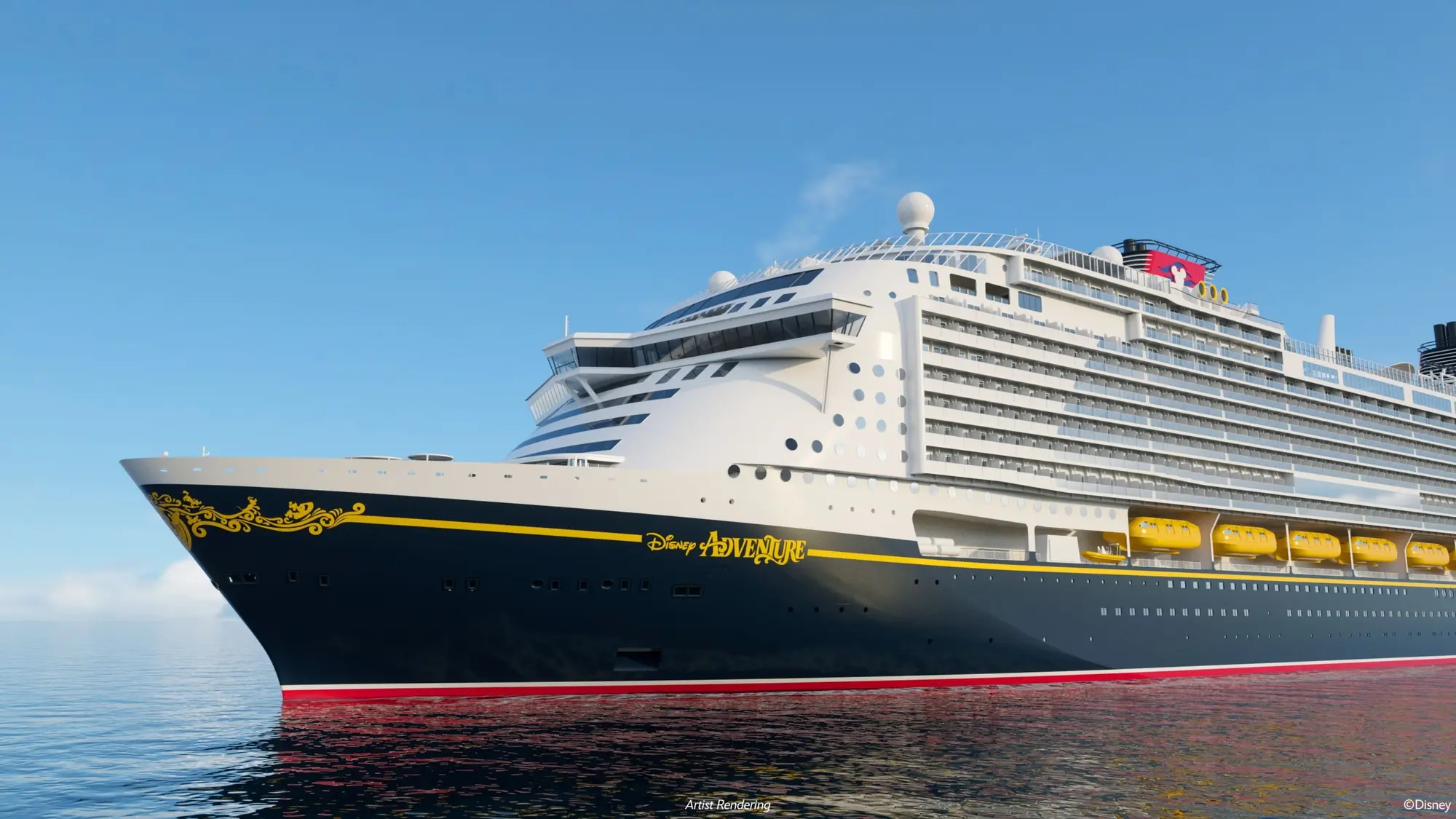 Disney Adventure açık denizde, pruvadan görünüm (görselleştirme)