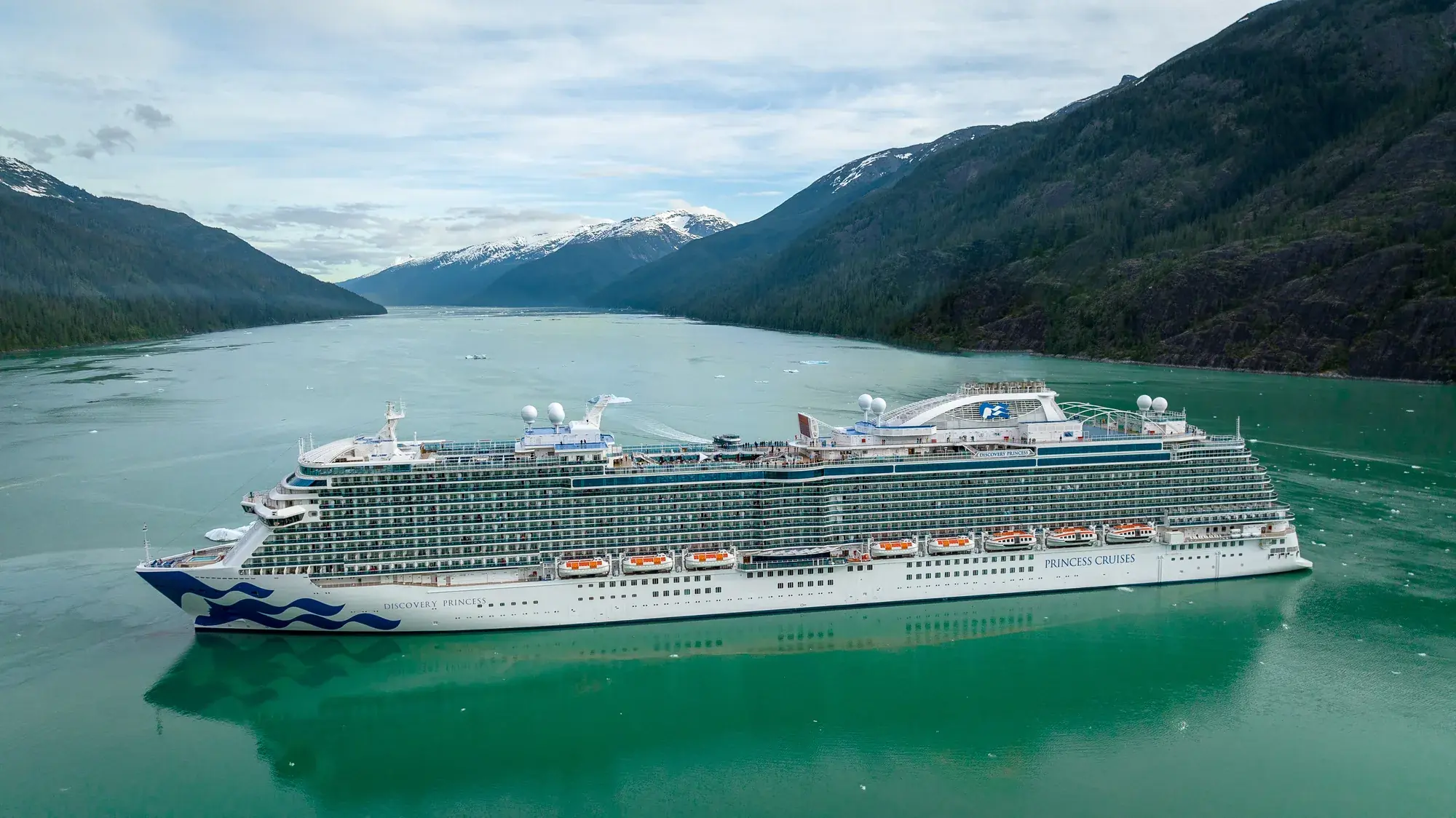 Discovery Princess, Alaska'da Endicott Arm fiyortunda yandan görünüm